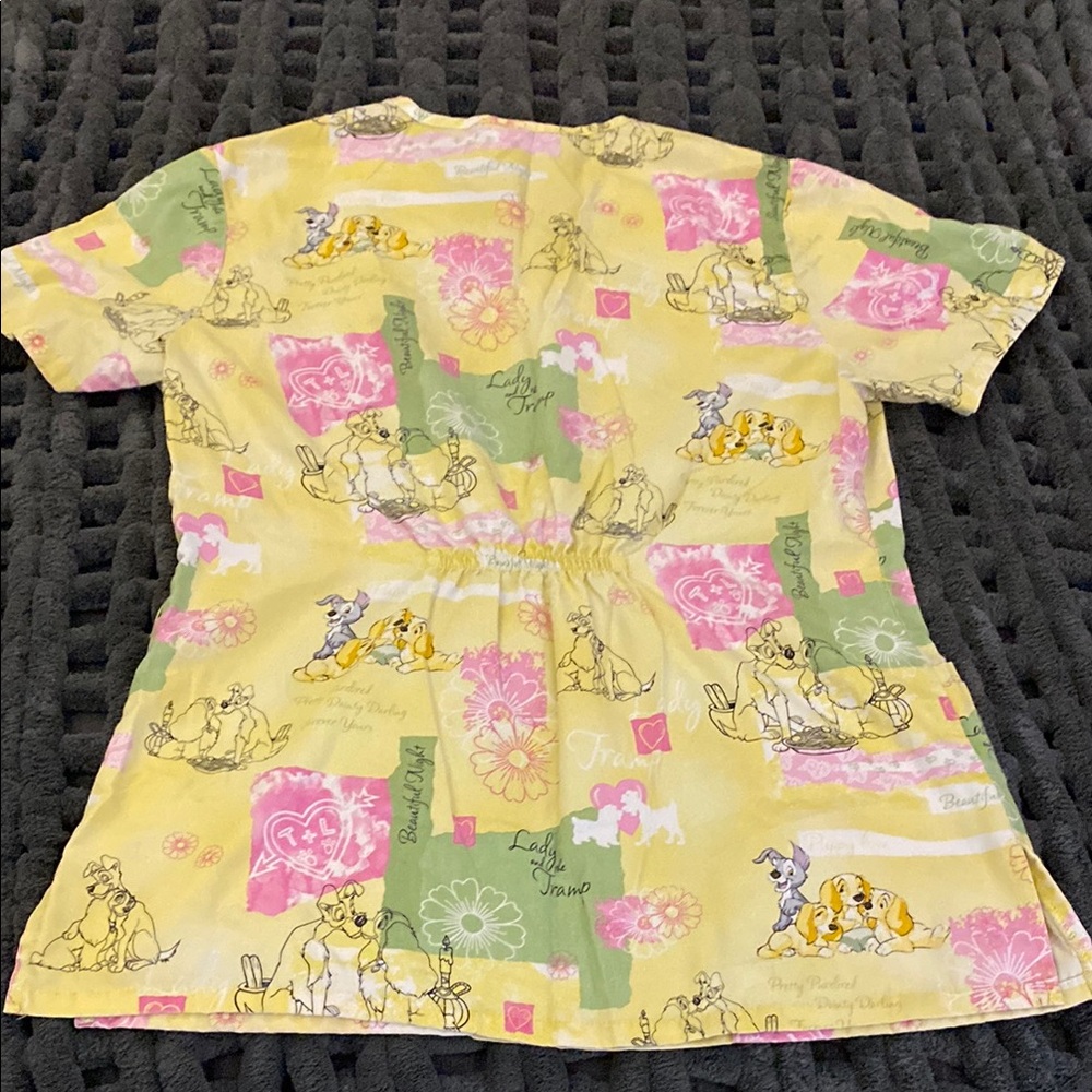 Women’s Disney Scrub Tops with Daisy Duck and Lady and the Tramp Designs - Picture 10 of 12